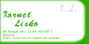 kornel lisko business card